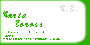 marta boross business card